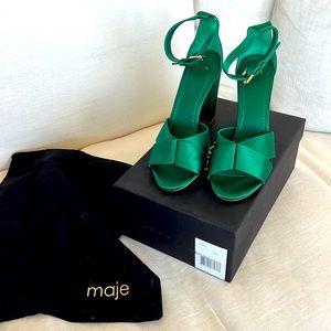 Maje Forigama Satin Heeled Sandals NEW - NEVER WORN! Size 40/US 9